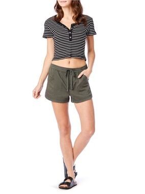 UNIONBAY Maribeth Sateen Shorts Olive Green